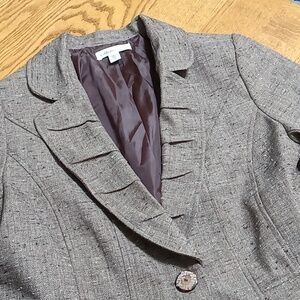 COLDWATER CREEK Womens 12 Blazer BROWN Casual Jacket Work Business PREOWNED